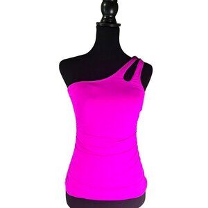 La Blanca Island Goddess One-Shoulder Keyhole Tankini Top, Size 4